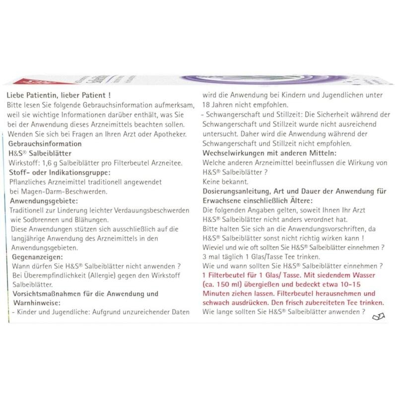 H&S Salbeiblätter Tee Filterbeutel