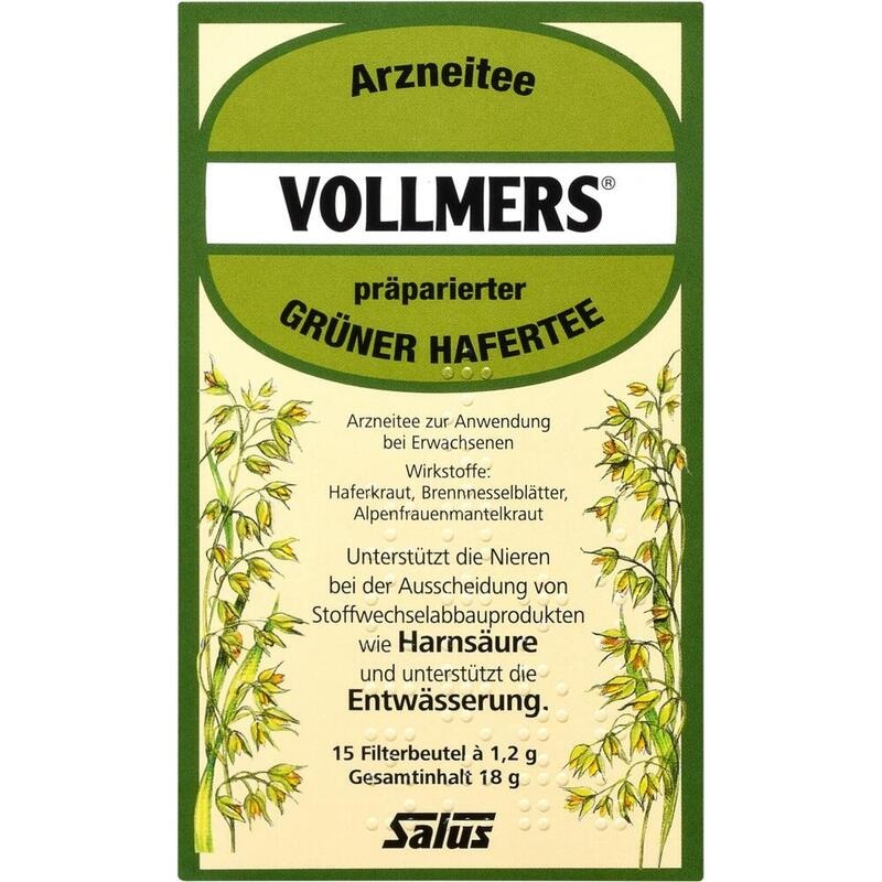 VOLLMERS präparierter grüner Hafertee Filterbeutel