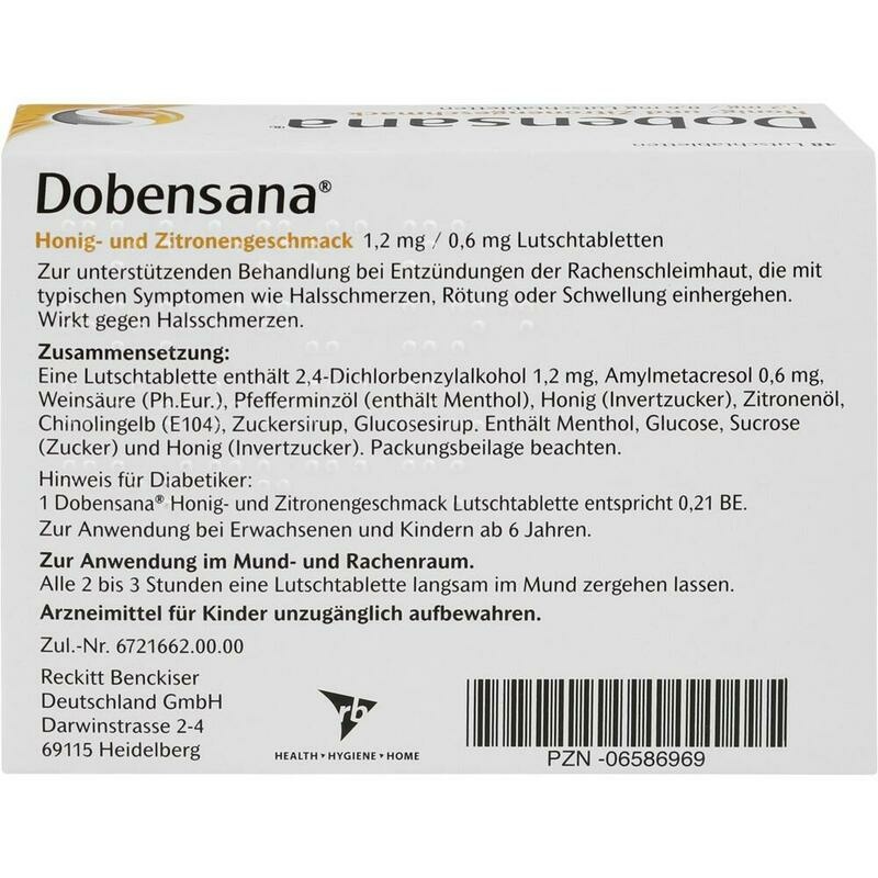 DOBENSANA Honig- u.Zitronengeschm.1,2mg/0,6mg Lut.
