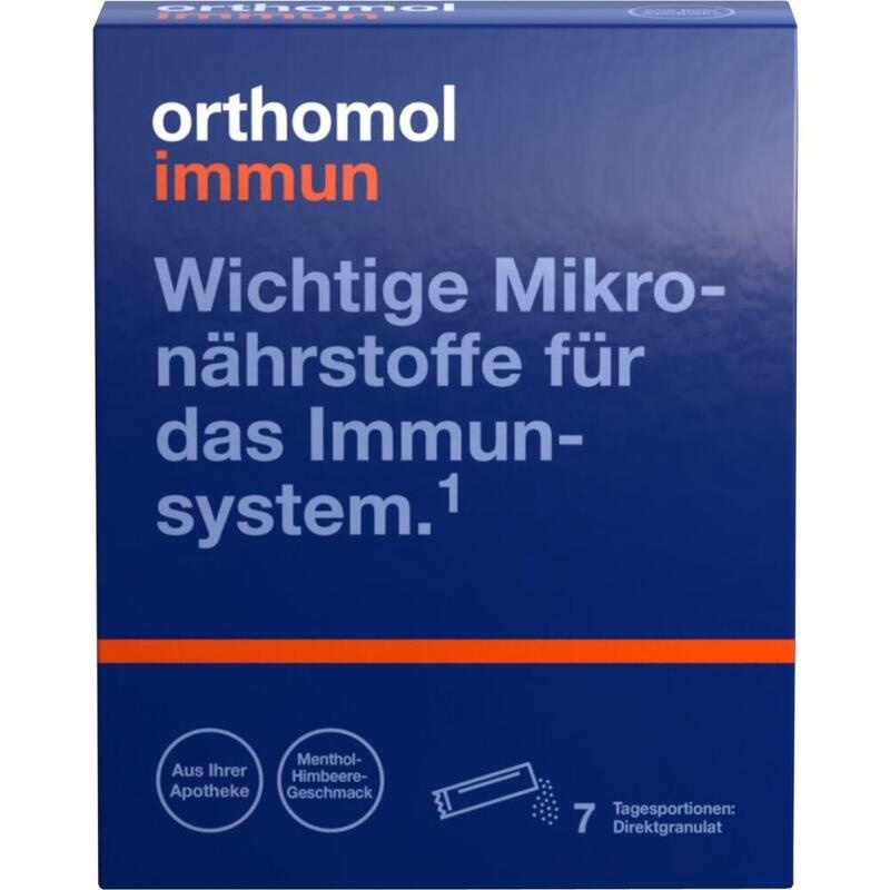ORTHOMOL Immun Direktgranulat Himbeer/Menthol