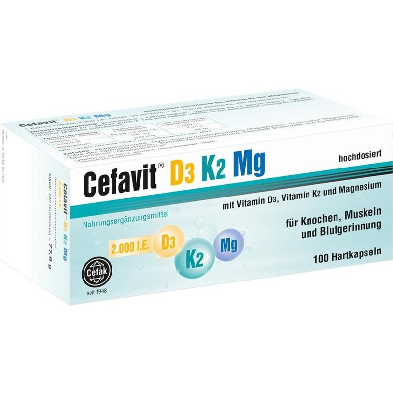 CEFAVIT D3 K2 Mg 2.000 I.E. Hartkapseln