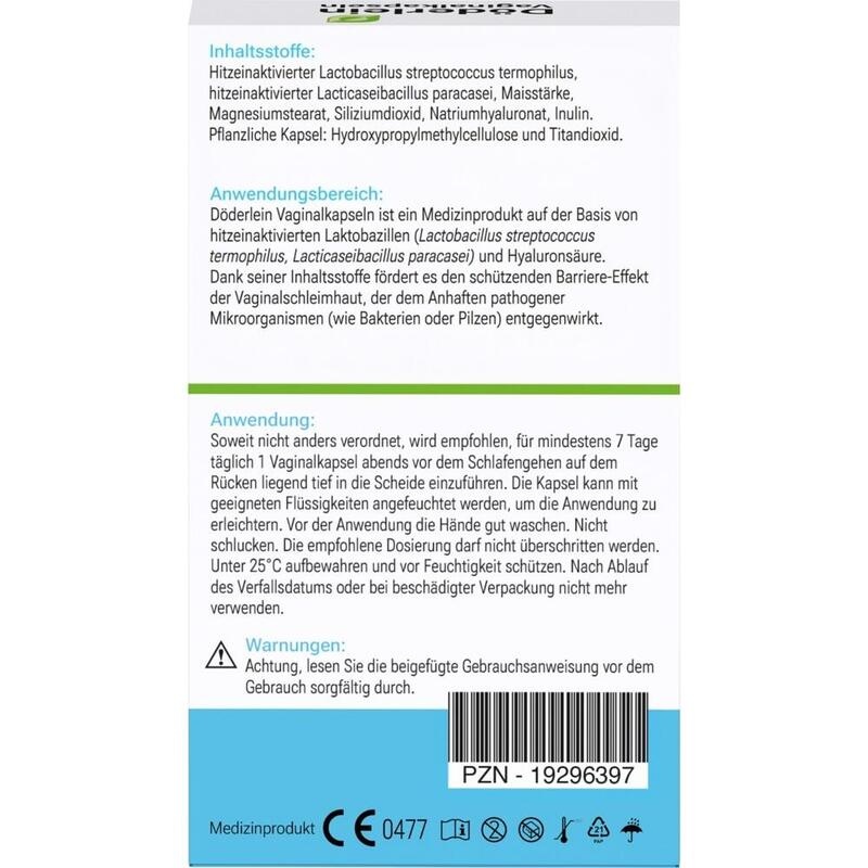 DÖDERLEIN Vaginalkapseln mit Milchsäurebakterien